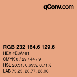 カラーコード: RGB 232 164.6 129.6 | qconv.com