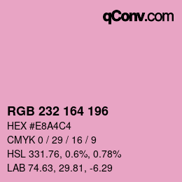 Color code: RGB 232 164 196 | qconv.com