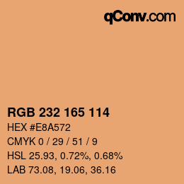 Color code: RGB 232 165 114 | qconv.com