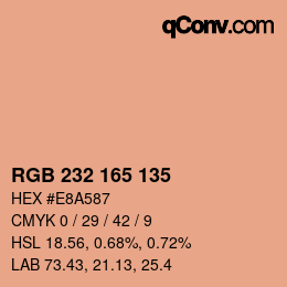 Color code: RGB 232 165 135 | qconv.com