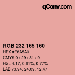 Color code: RGB 232 165 160 | qconv.com