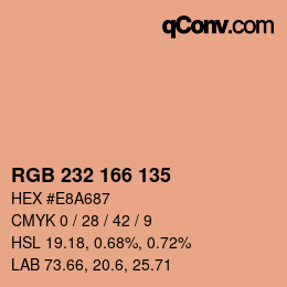 Color code: RGB 232 166 135 | qconv.com