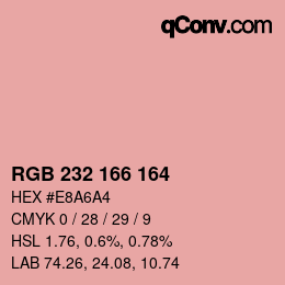 Color code: RGB 232 166 164 | qconv.com