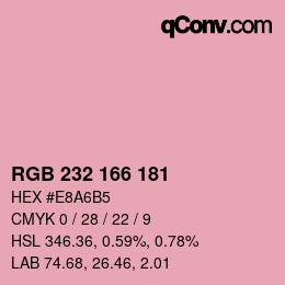 Color code: RGB 232 166 181 | qconv.com