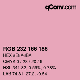 カラーコード: RGB 232 166 186 | qconv.com