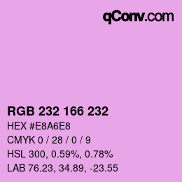 Color code: RGB 232 166 232 | qconv.com