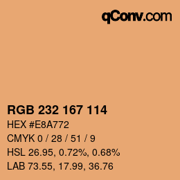 Color code: RGB 232 167 114 | qconv.com