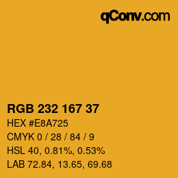 カラーコード: RGB 232 167 37 | qconv.com