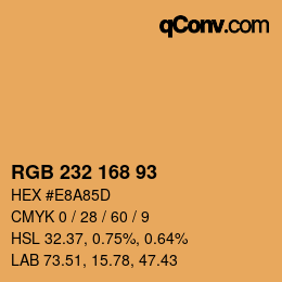 カラーコード: RGB 232 168 93 | qconv.com