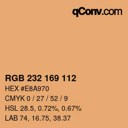 Código de color: RGB 232 169 112 | qconv.com