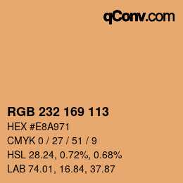 Color code: RGB 232 169 113 | qconv.com
