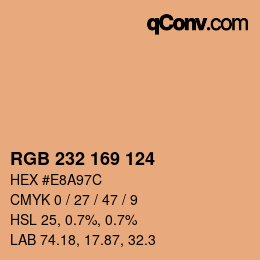 Farbcode: RGB 232 169 124 | qconv.com