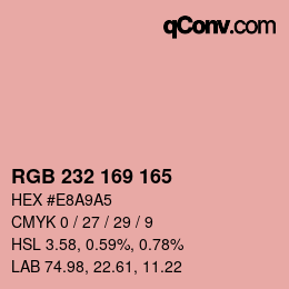 Color code: RGB 232 169 165 | qconv.com