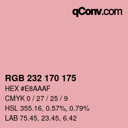 Color code: RGB 232 170 175 | qconv.com