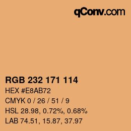 Color code: RGB 232 171 114 | qconv.com