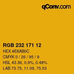カラーコード: RGB 232 171 12 | qconv.com