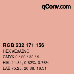 Color code: RGB 232 171 156 | qconv.com