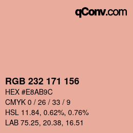 Código de color: RGB 232 171 156 | qconv.com