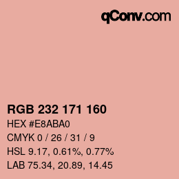 Color code: RGB 232 171 160 | qconv.com