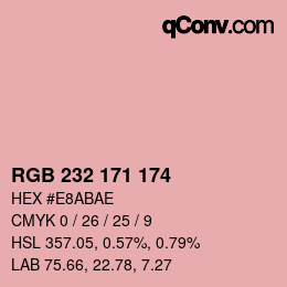 カラーコード: RGB 232 171 174 | qconv.com