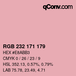 Color code: RGB 232 171 179 | qconv.com