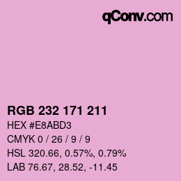 Color code: RGB 232 171 211 | qconv.com