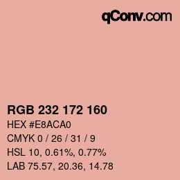 Color code: RGB 232 172 160 | qconv.com