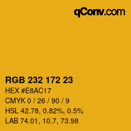 颜色代码: RGB 232 172 23 | qconv.com