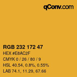 Color code: RGB 232 172 47 | qconv.com