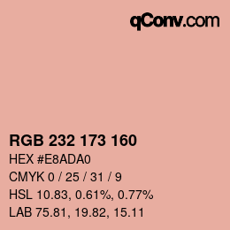 Color code: RGB 232 173 160 | qconv.com