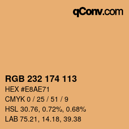 カラーコード: RGB 232 174 113 | qconv.com