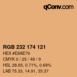 Farbcode: RGB 232 174 121 | qconv.com
