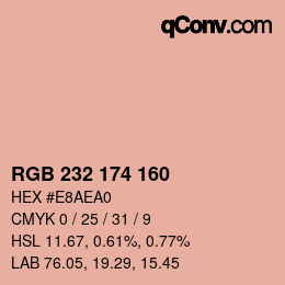 Color code: RGB 232 174 160 | qconv.com
