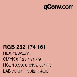 Color code: RGB 232 174 161 | qconv.com