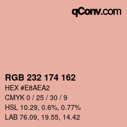 カラーコード: RGB 232 174 162 | qconv.com