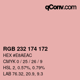 Color code: RGB 232 174 172 | qconv.com