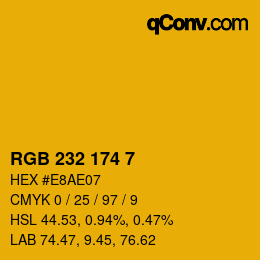 カラーコード: RGB 232 174 7 | qconv.com