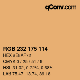 Color code: RGB 232 175 114 | qconv.com