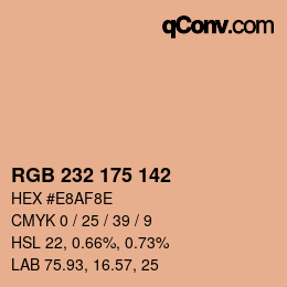 Color code: RGB 232 175 142 | qconv.com