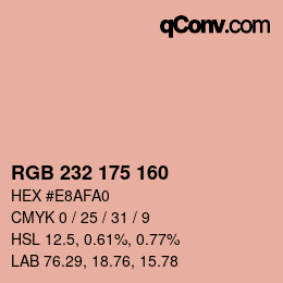 Color code: RGB 232 175 160 | qconv.com
