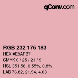 Color code: RGB 232 175 183 | qconv.com