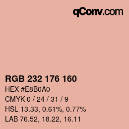 Color code: RGB 232 176 160 | qconv.com