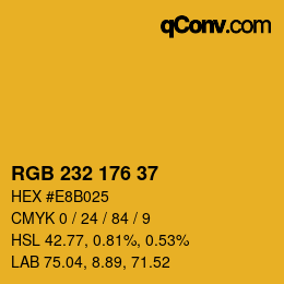 カラーコード: RGB 232 176 37 | qconv.com