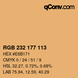 Color code: RGB 232 177 113 | qconv.com