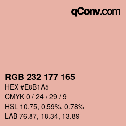 カラーコード: RGB 232 177 165 | qconv.com