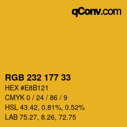Color code: RGB 232 177 33 | qconv.com