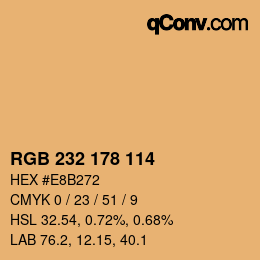 Color code: RGB 232 178 114 | qconv.com