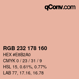 Color code: RGB 232 178 160 | qconv.com