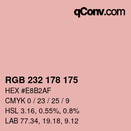 Color code: RGB 232 178 175 | qconv.com