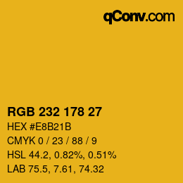 カラーコード: RGB 232 178 27 | qconv.com